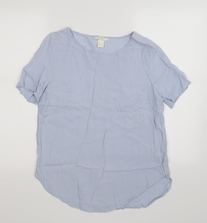 H&M Womens Blue Tunic T-Shirt Size 10