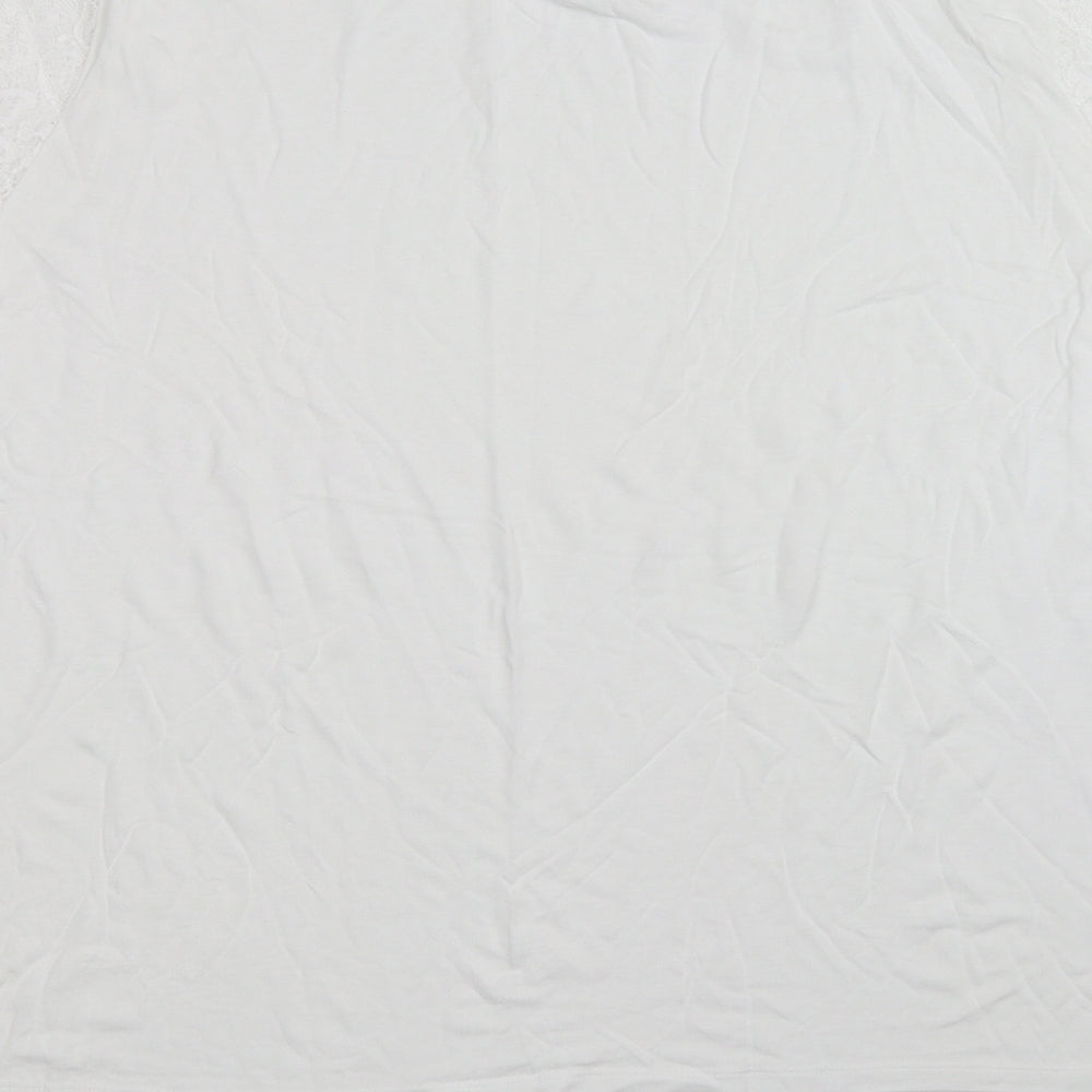 George Womens White Floral  Basic T-Shirt Size 24