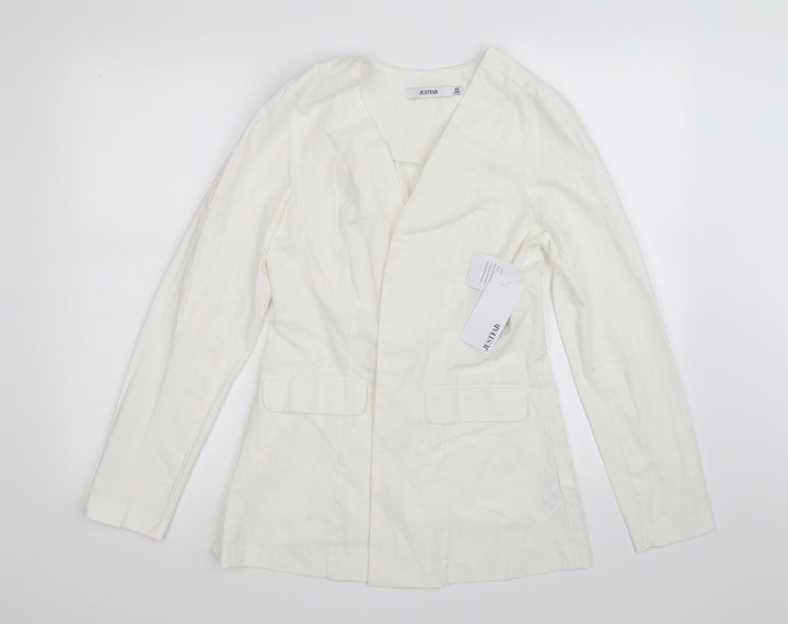 JustFab Womens White Jacket Size XS