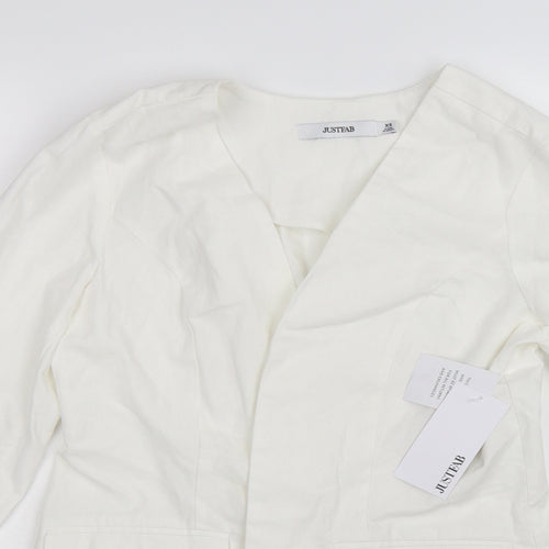JustFab Womens White   Jacket  Size XS