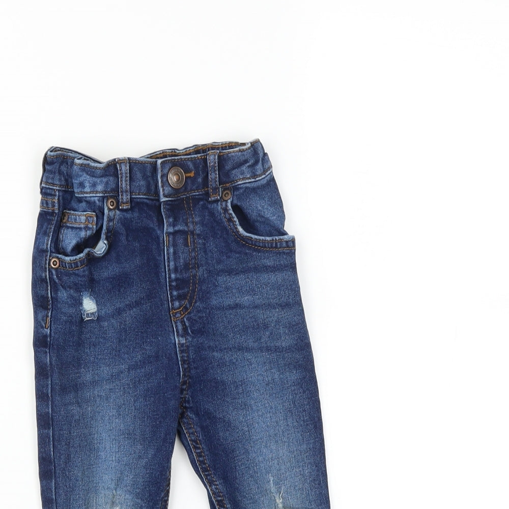 River Island Boys Blue  Denim  Jeans Size 18-24 Months  - DISTRESSED