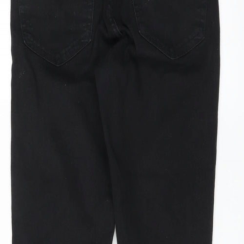 Topshop Womens Black  Denim Skinny Jeans Size 28 in L28 in - animal print trim