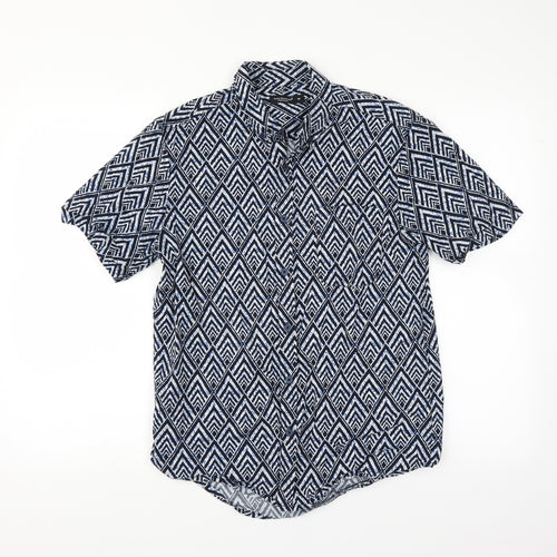 Cedar Wood State Mens Blue Geometric   Button-Up Size M