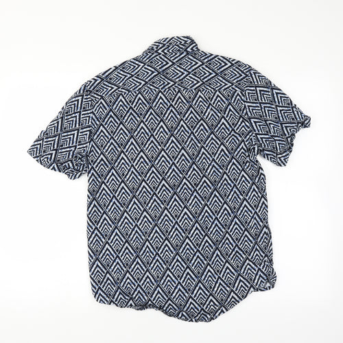 Cedar Wood State Mens Blue Geometric   Button-Up Size M