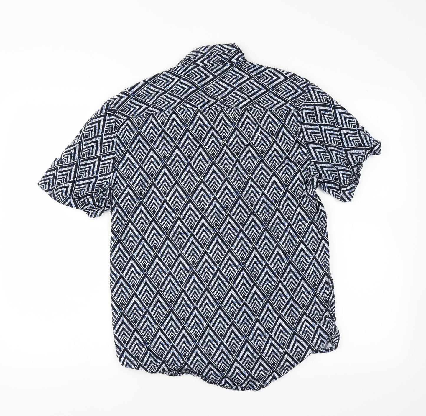 Cedar Wood State Mens Blue Geometric   Button-Up Size M