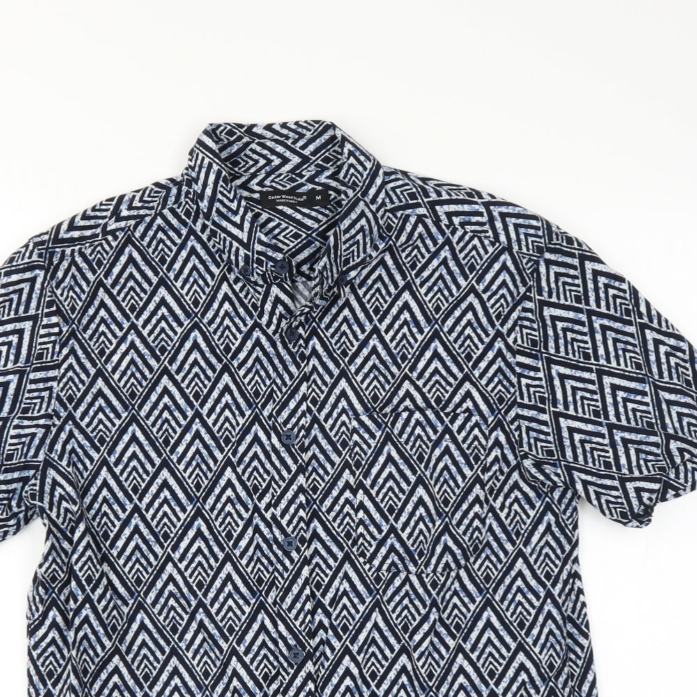 Cedar Wood State Mens Blue Geometric   Button-Up Size M