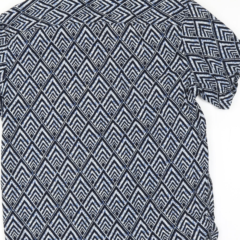 Cedar Wood State Mens Blue Geometric   Button-Up Size M
