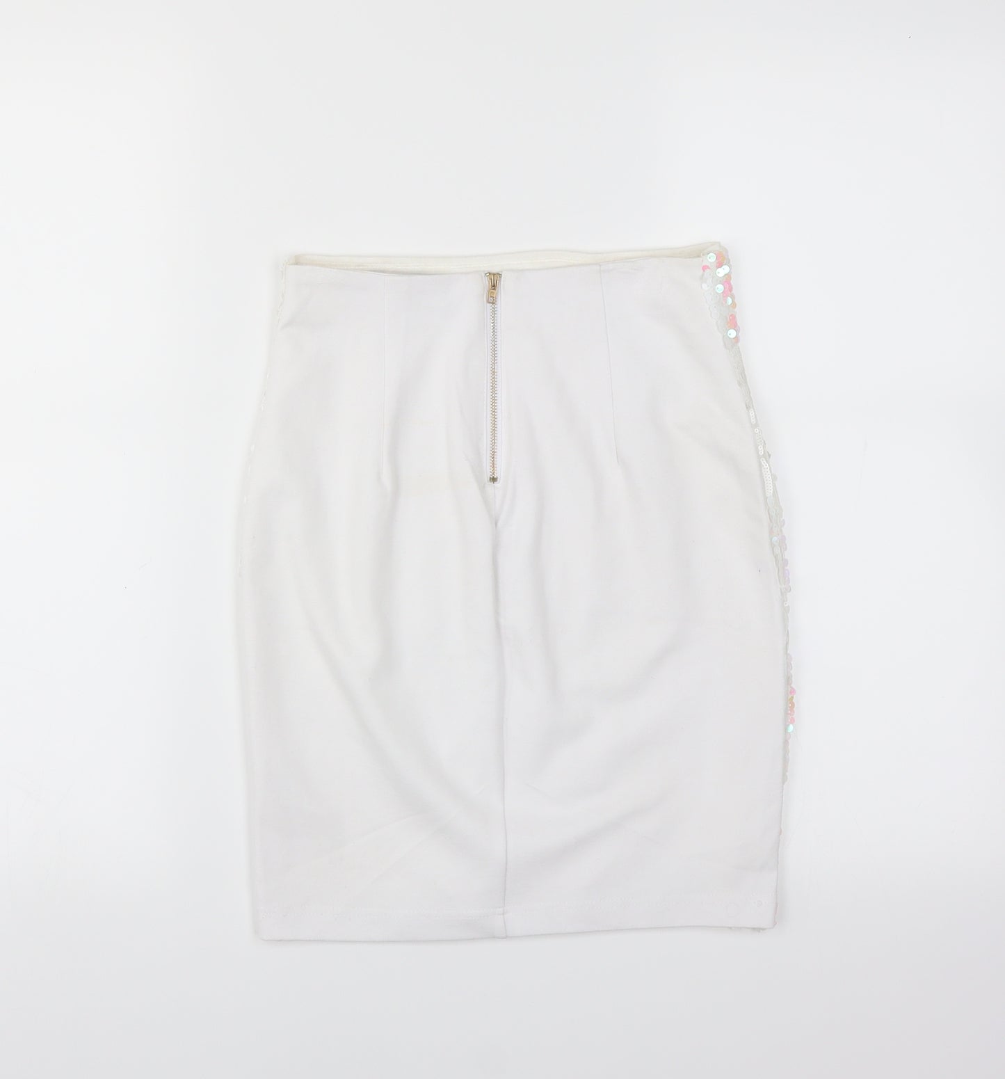 Quiz Womens White   Straight & Pencil Skirt Size 6  - sequin