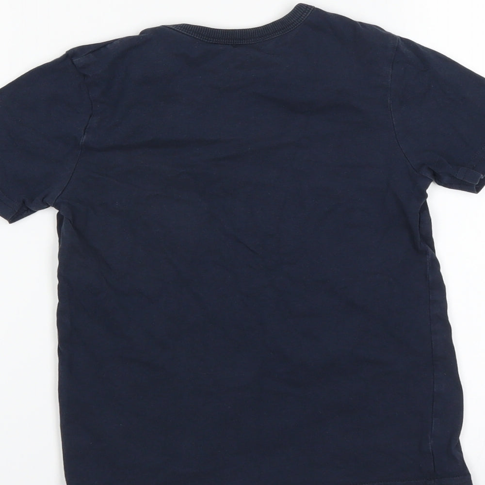 George Boys Blue   Basic T-Shirt Size 5-6 Years  - smiley face