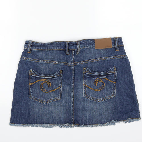 Animal Womens Black  Denim Mini Skirt Size 12  - Distressed hem