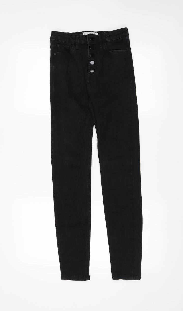 MNG Womens Black  Denim Skinny Jeans Size 6 L28 in