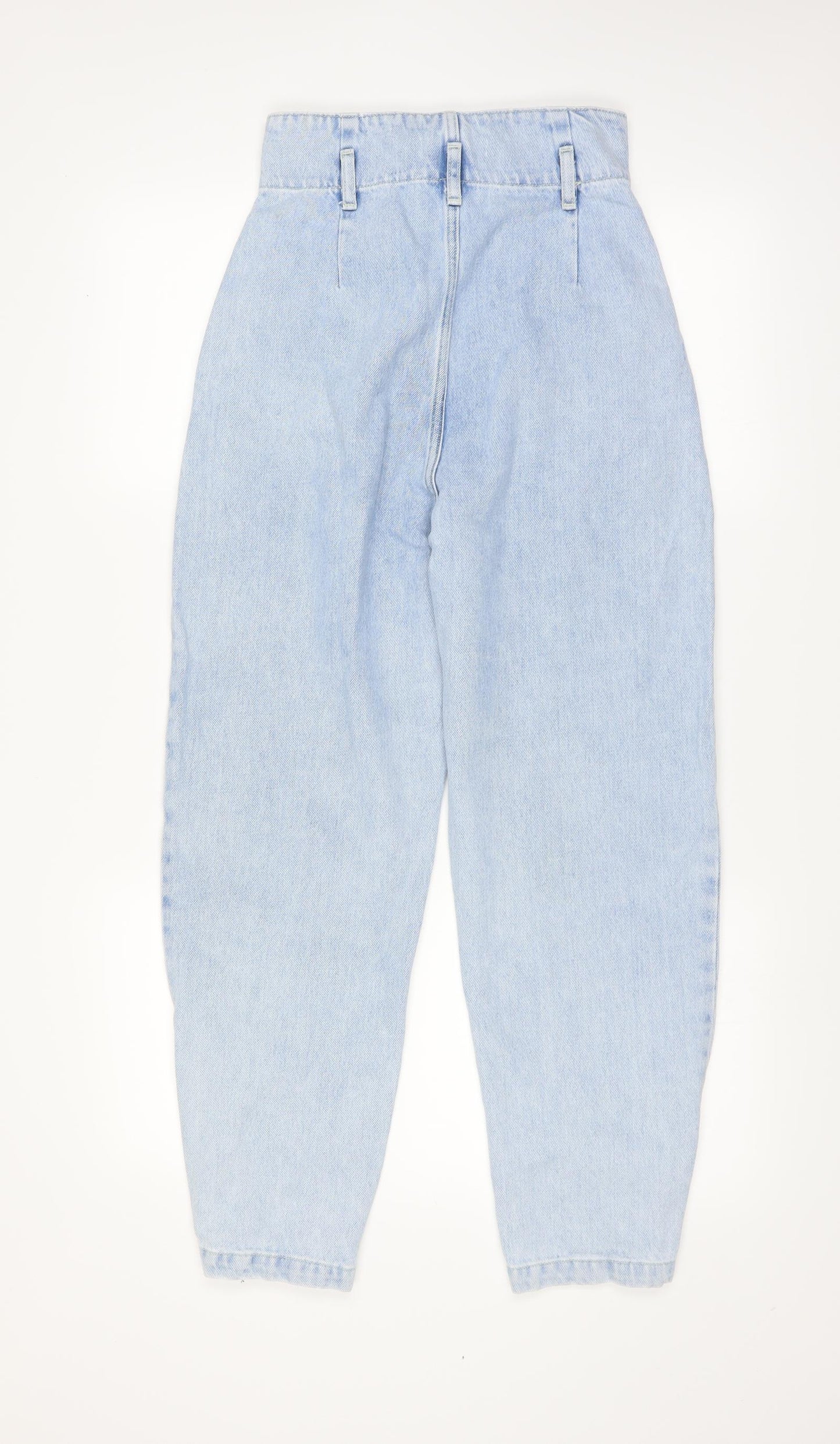 MNG Womens Blue  Denim Mom Jeans Size 6 L26 in - Paper Bag Waist