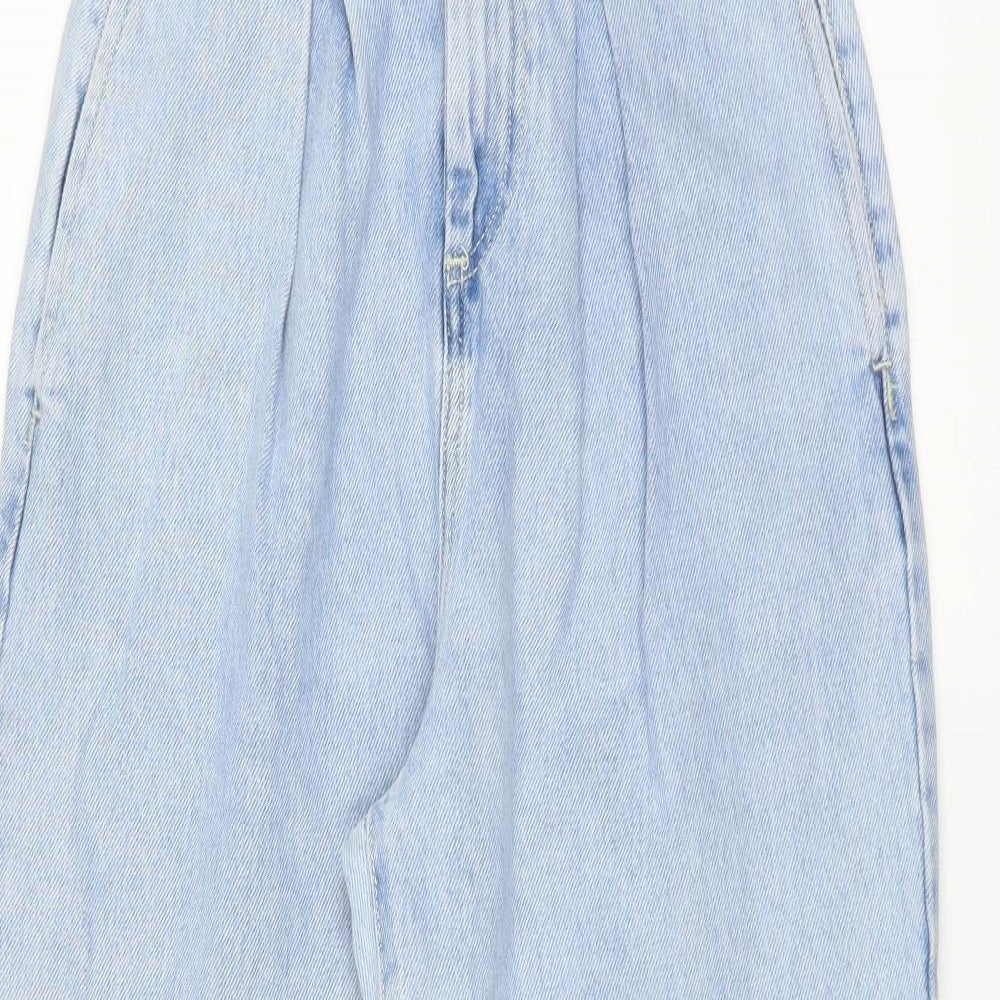 MNG Womens Blue  Denim Mom Jeans Size 6 L26 in - Paper Bag Waist