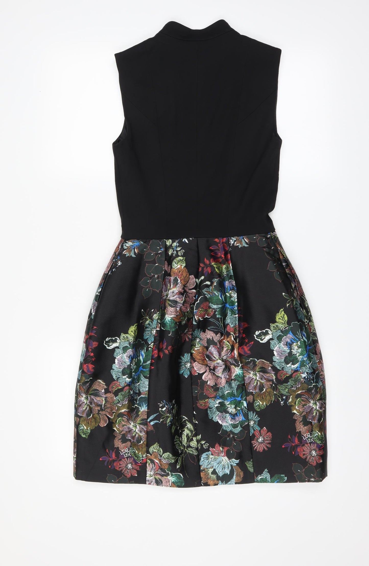 Ted Baker Womens Black Floral  Fit & Flare  Size XS