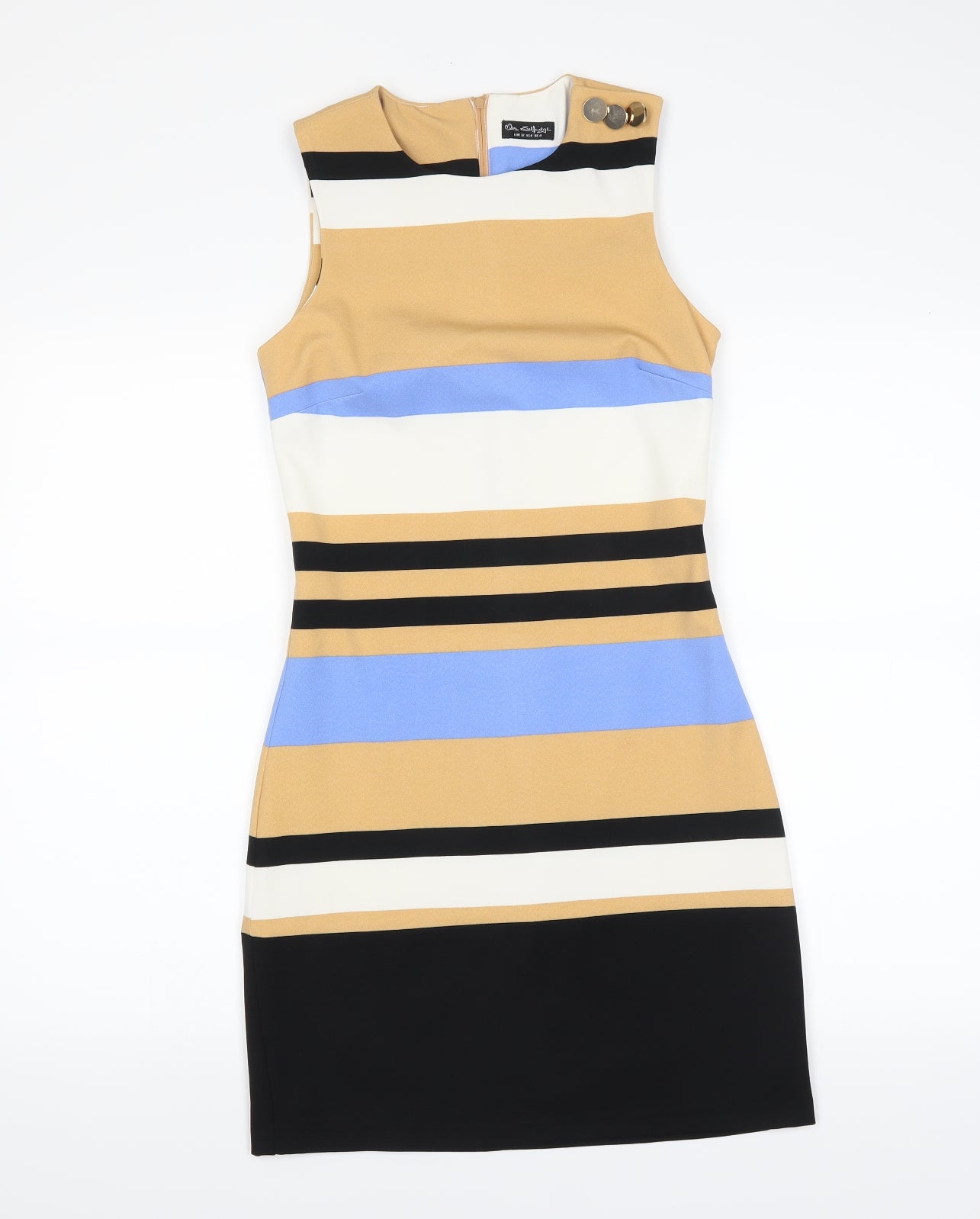 Miss Selfridge Womens Beige Striped  Sheath  Size 4