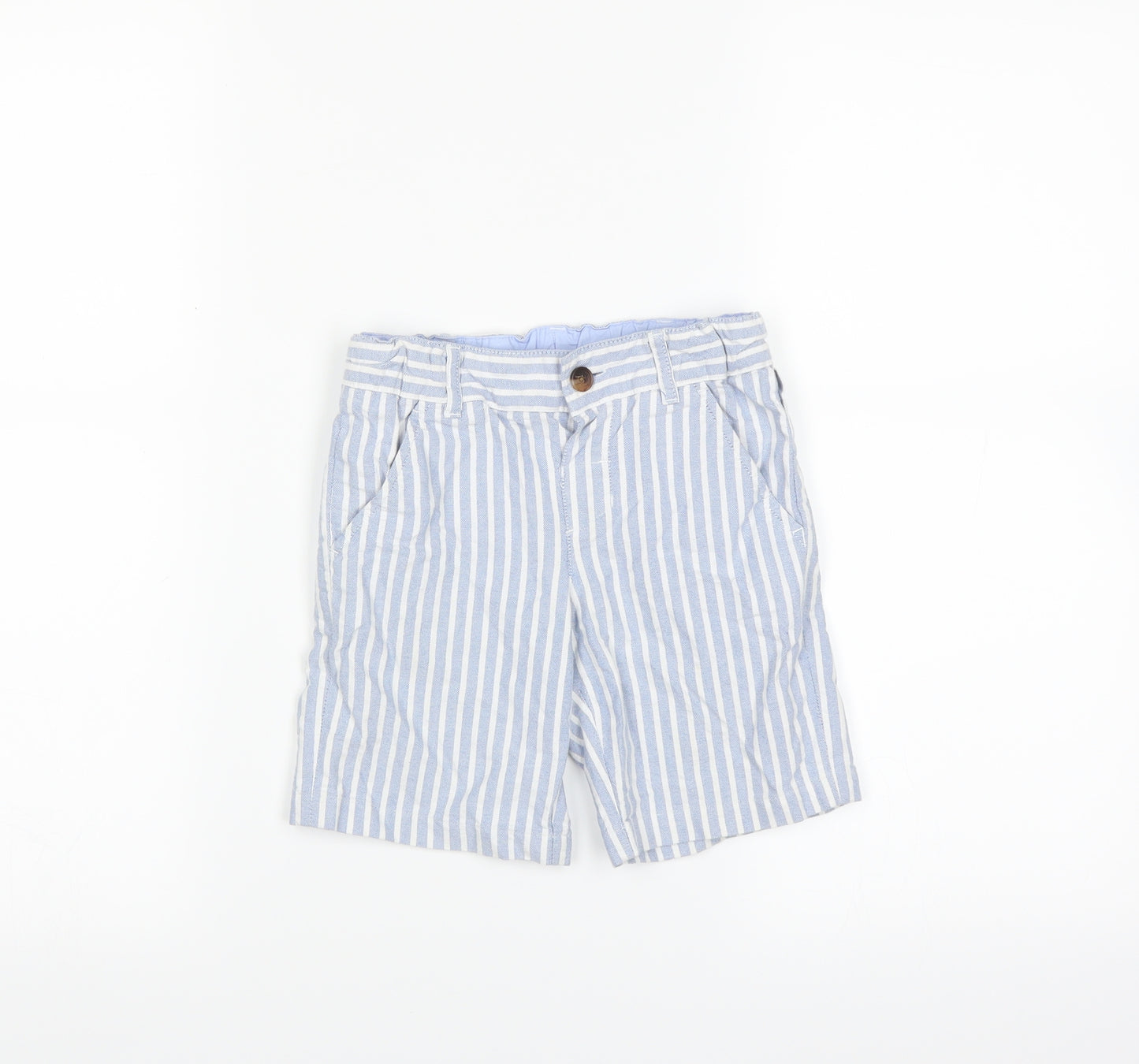 Marks and Spencer Boys Blue Striped  Chino Shorts Size 4-5 Years