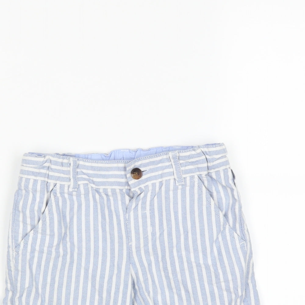 Marks and Spencer Boys Blue Striped  Chino Shorts Size 4-5 Years