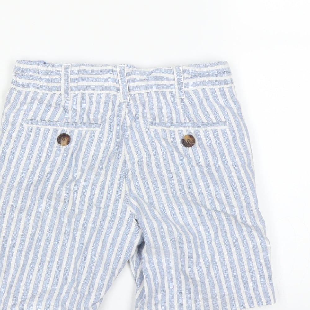 Marks and Spencer Boys Blue Striped  Chino Shorts Size 4-5 Years