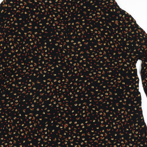 H&M Womens Black Floral  Basic Blouse Size 10