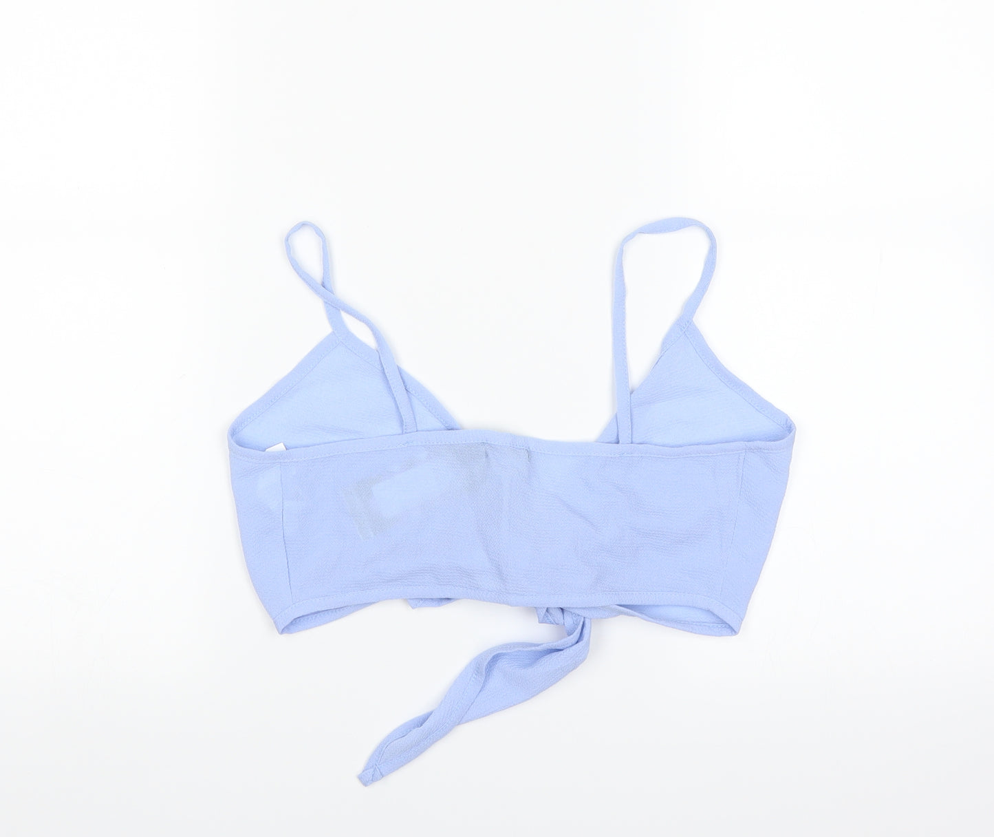 Boohoo Womens Purple   Basic Blouse Size 8  - bra top tie front