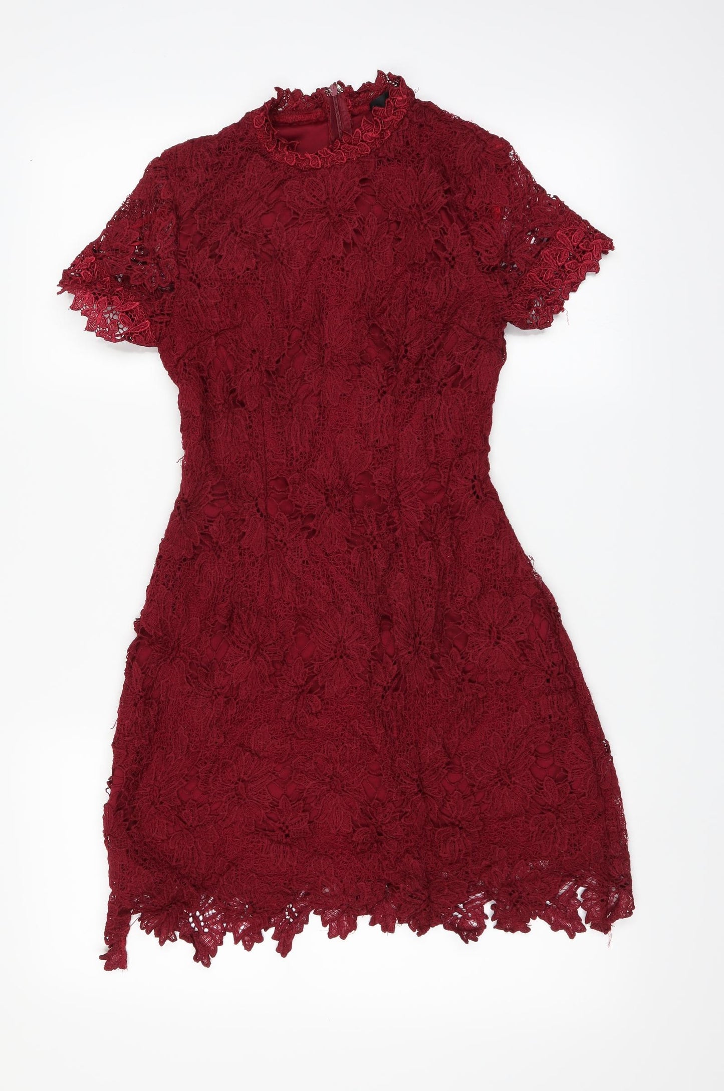 AX Paris Womens Red   Sheath  Size 8  - floral lace detail