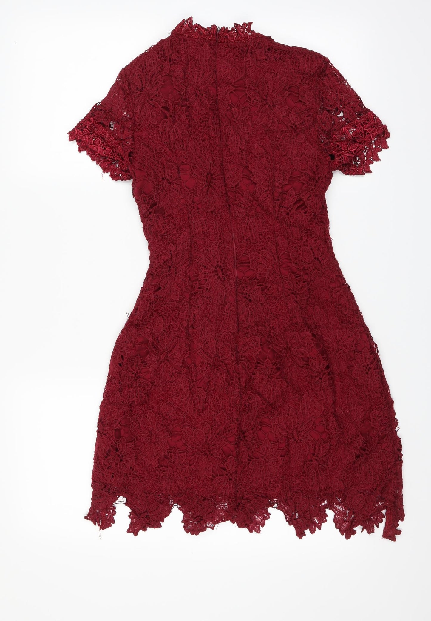 AX Paris Womens Red   Sheath  Size 8  - floral lace detail
