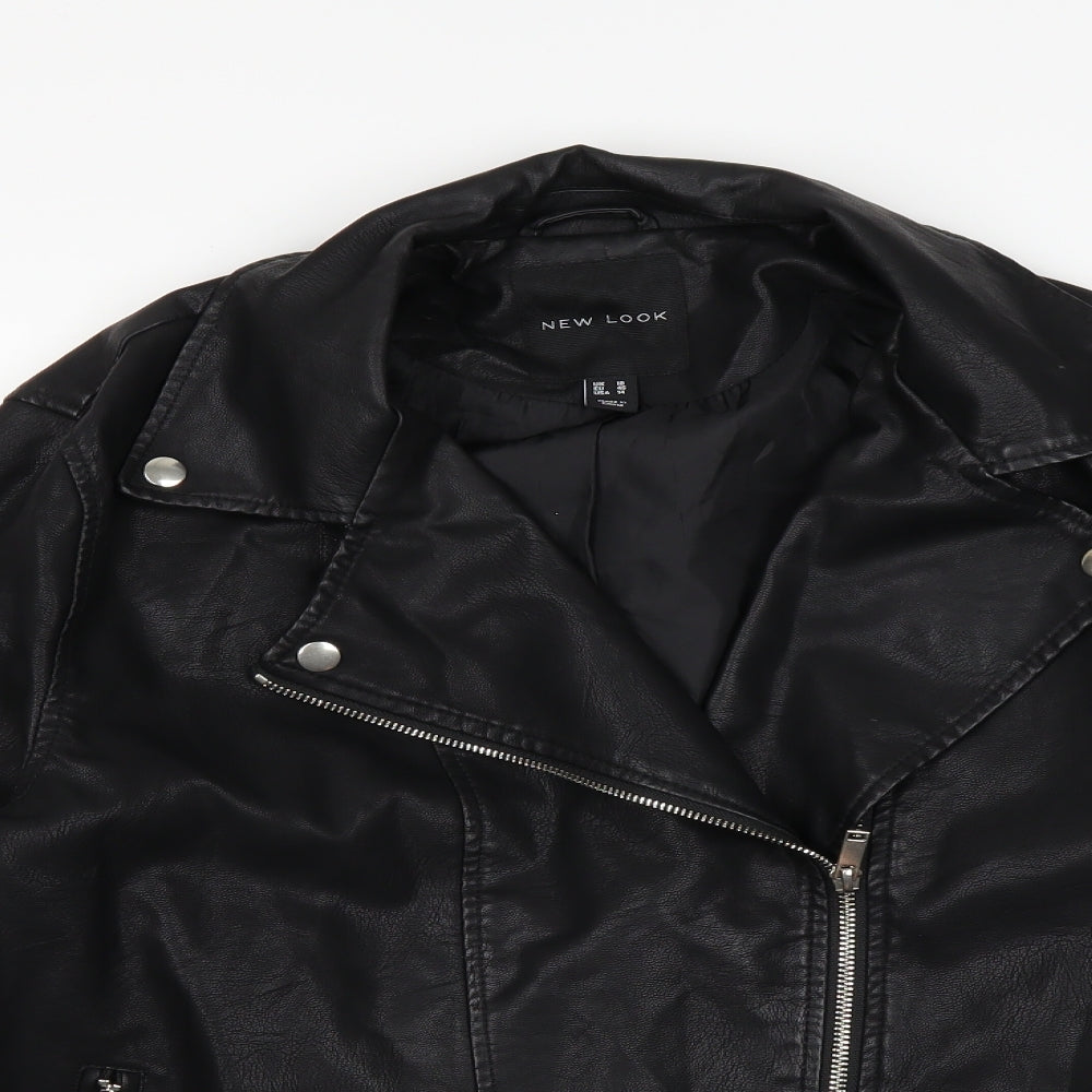 New Look Womens Black   Jacket  Size 18  - FAUX LEATHER