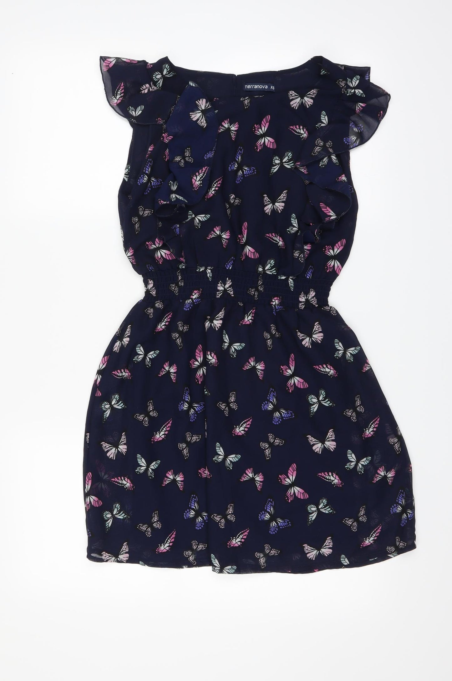 Terranova Womens Blue   Fit & Flare  Size XS  - Butterflies