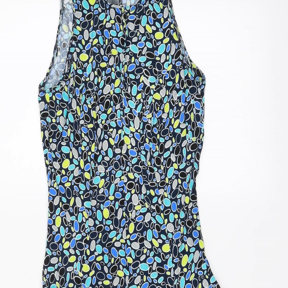 Madeline Womens Blue Geometric  Fit & Flare  Size 6