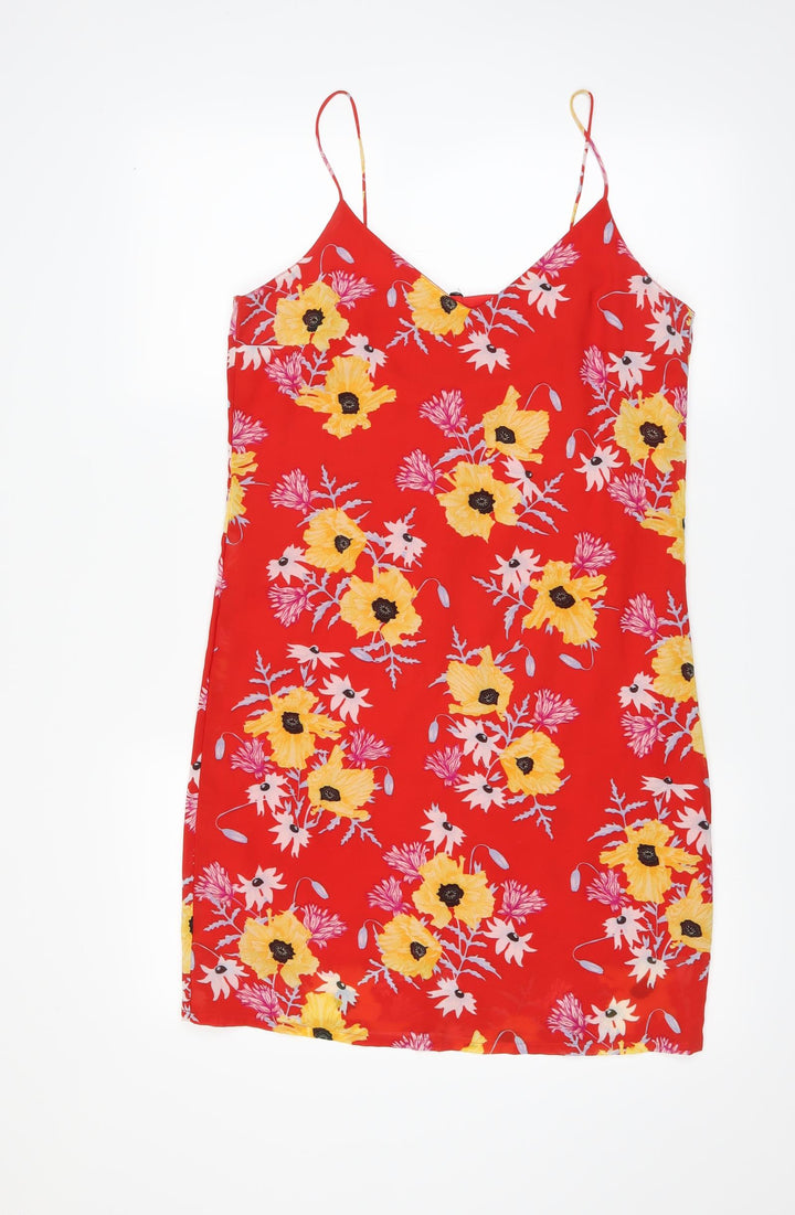 Preworn Womens Red Floral Shift