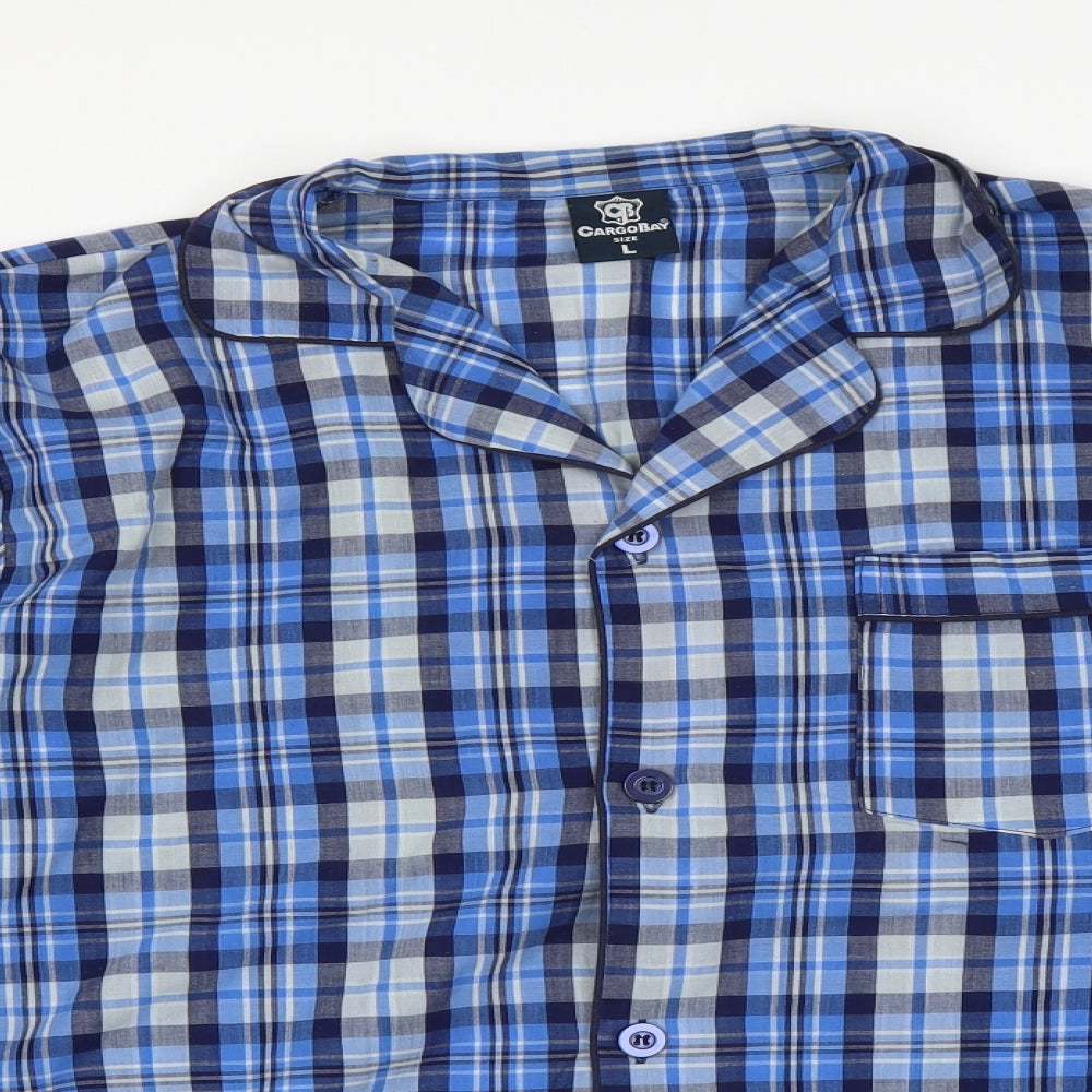 Cargo Bay Mens Blue Plaid   Pyjama Top Size L