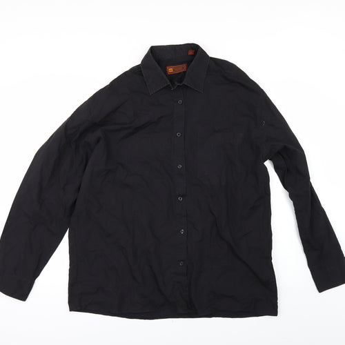 hazards Mens Black    Button-Up Size 17