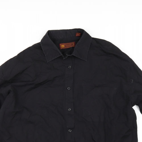 hazards Mens Black    Button-Up Size 17