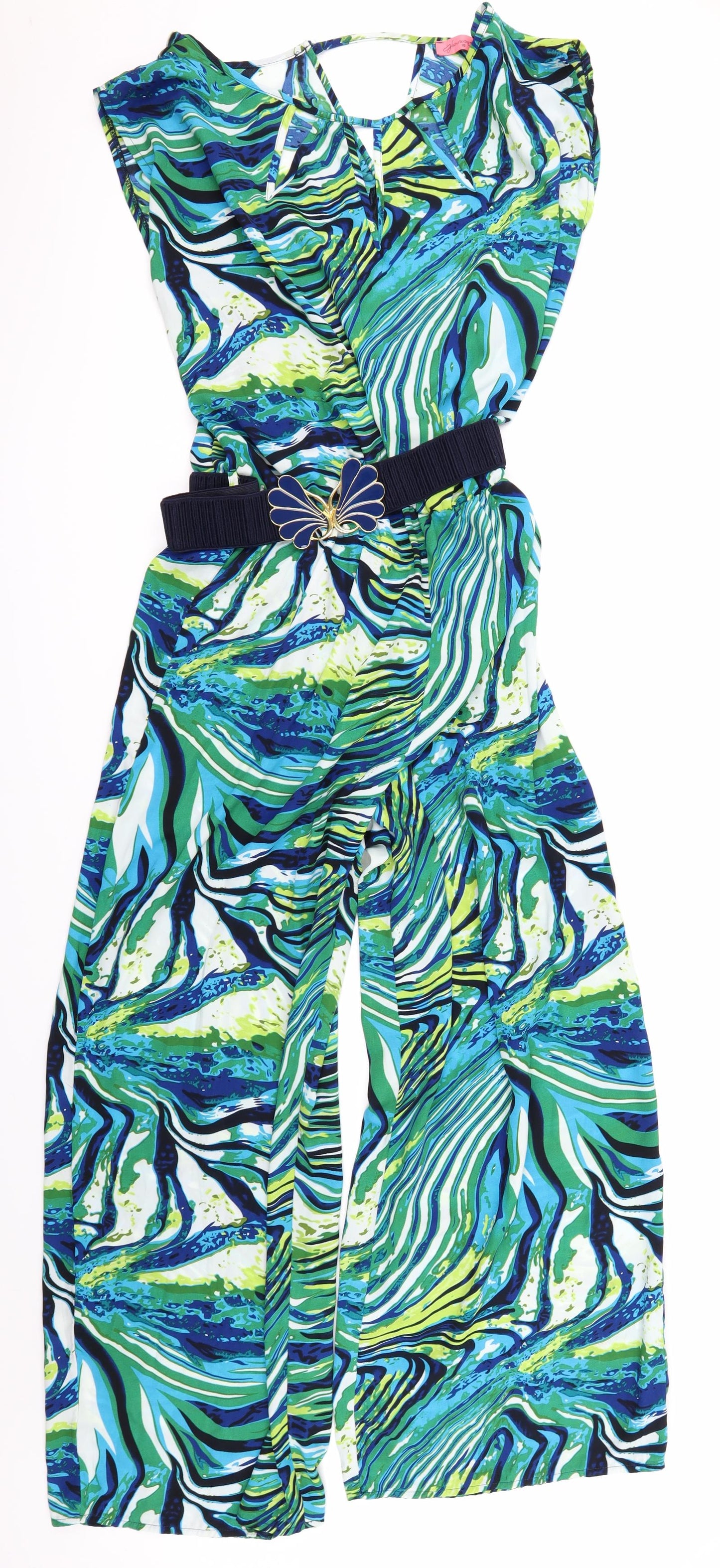 Glamorous Womens Multicoloured Geometric  Jumpsuit One-Piece Size 18