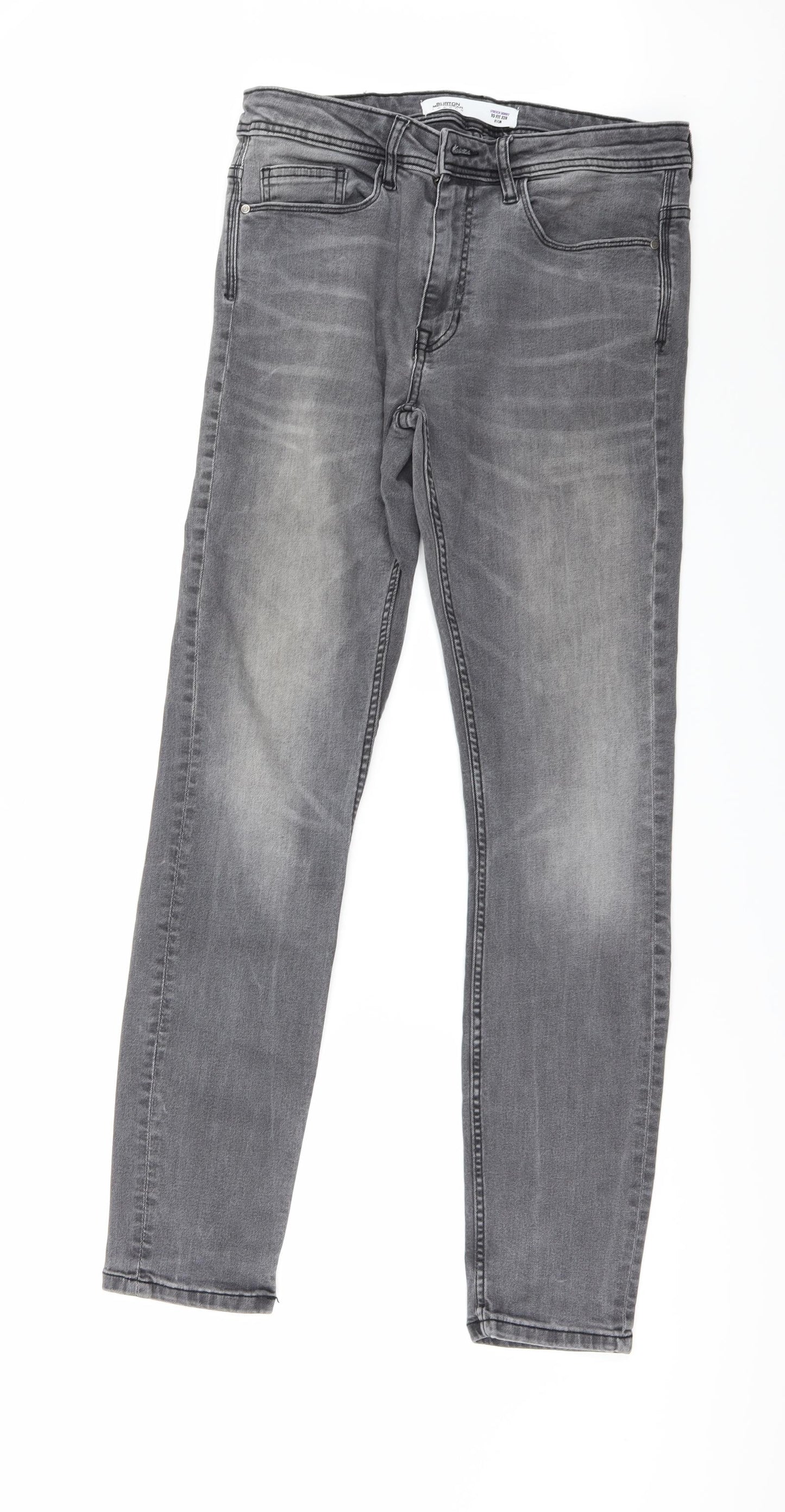 Burton Mens Grey  Denim Straight Jeans Size 32 in L32 in