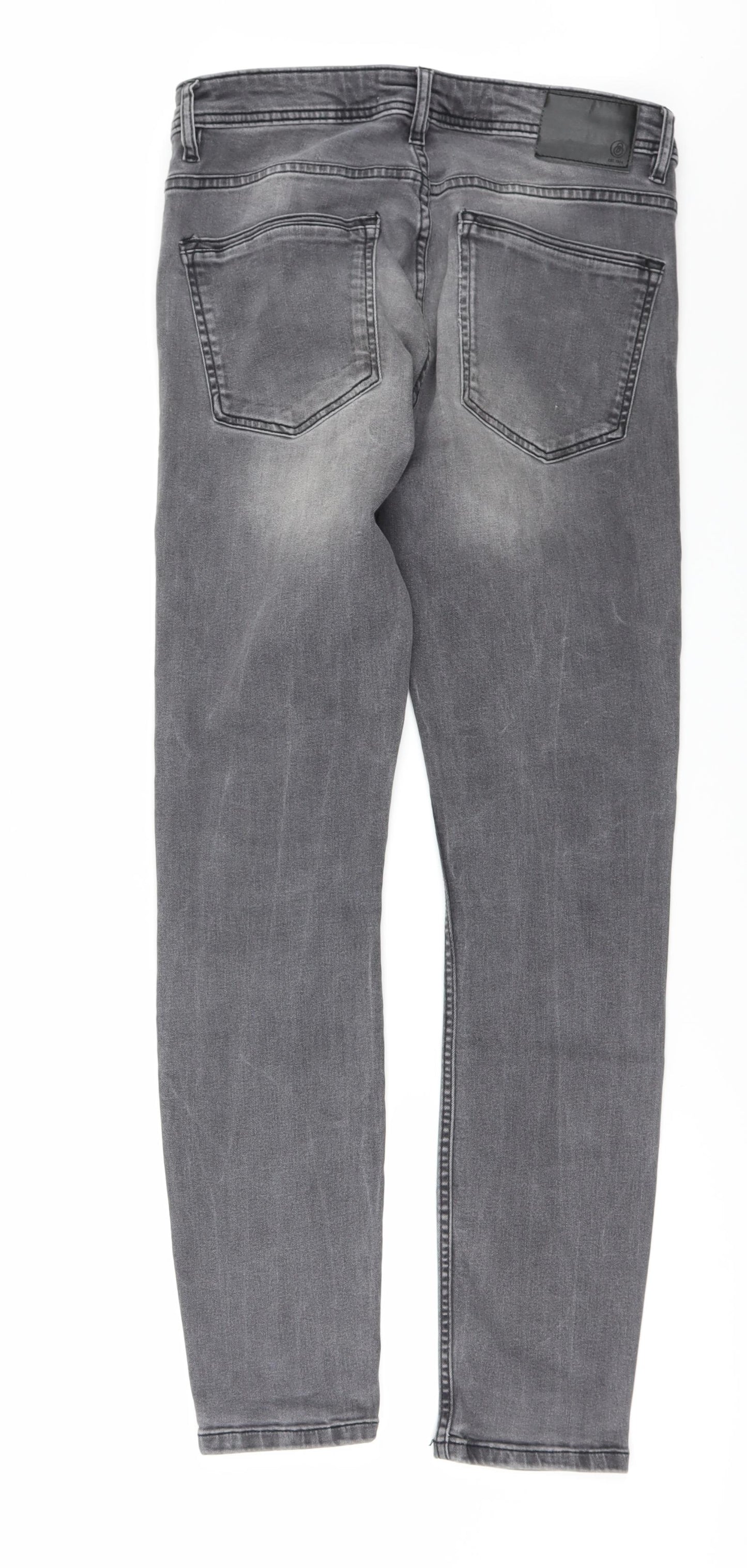 Burton Mens Grey  Denim Straight Jeans Size 32 in L32 in