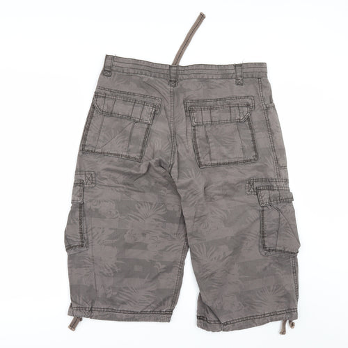 Tom Wolfe Mens Brown Floral  Chino Shorts Size 34 in