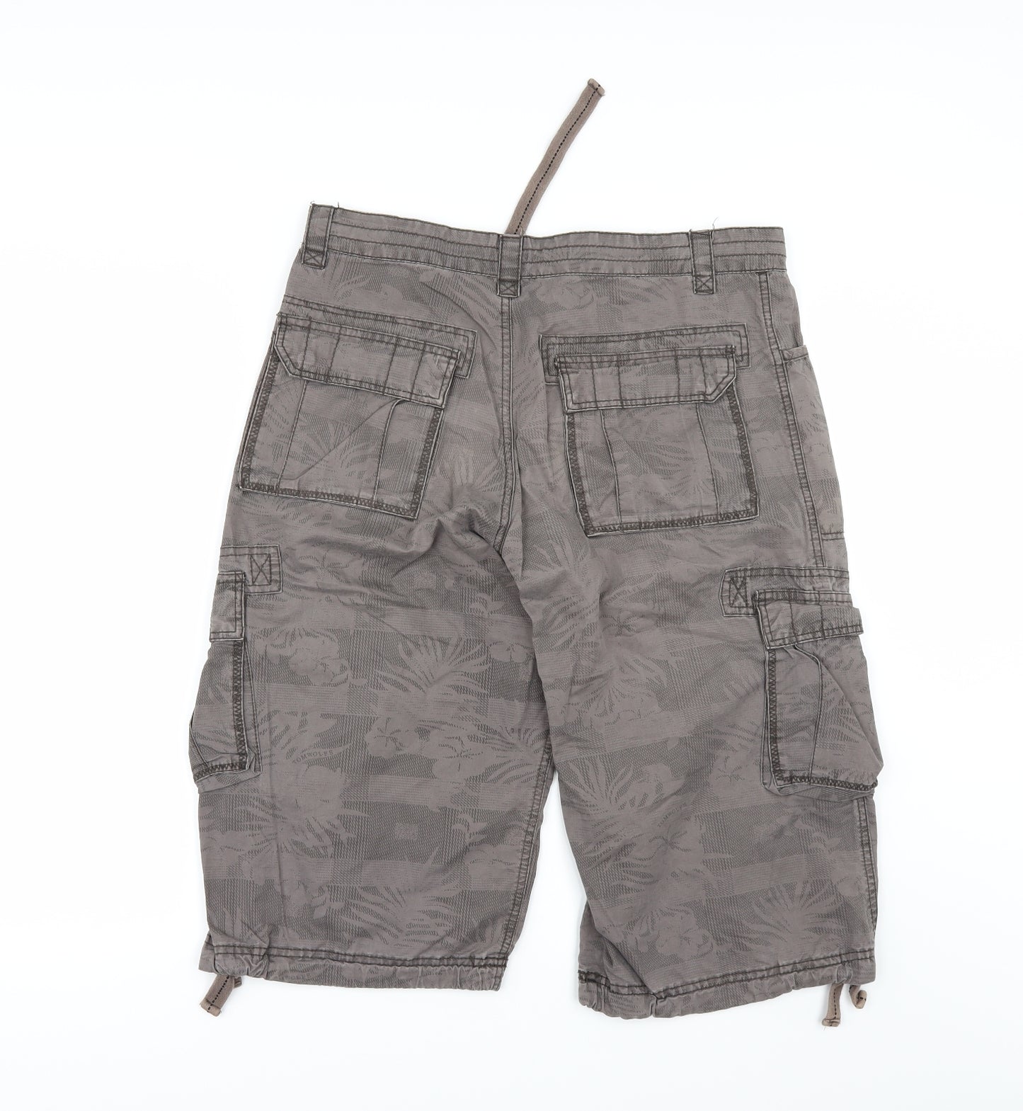 Tom Wolfe Mens Brown Floral  Chino Shorts Size 34 in