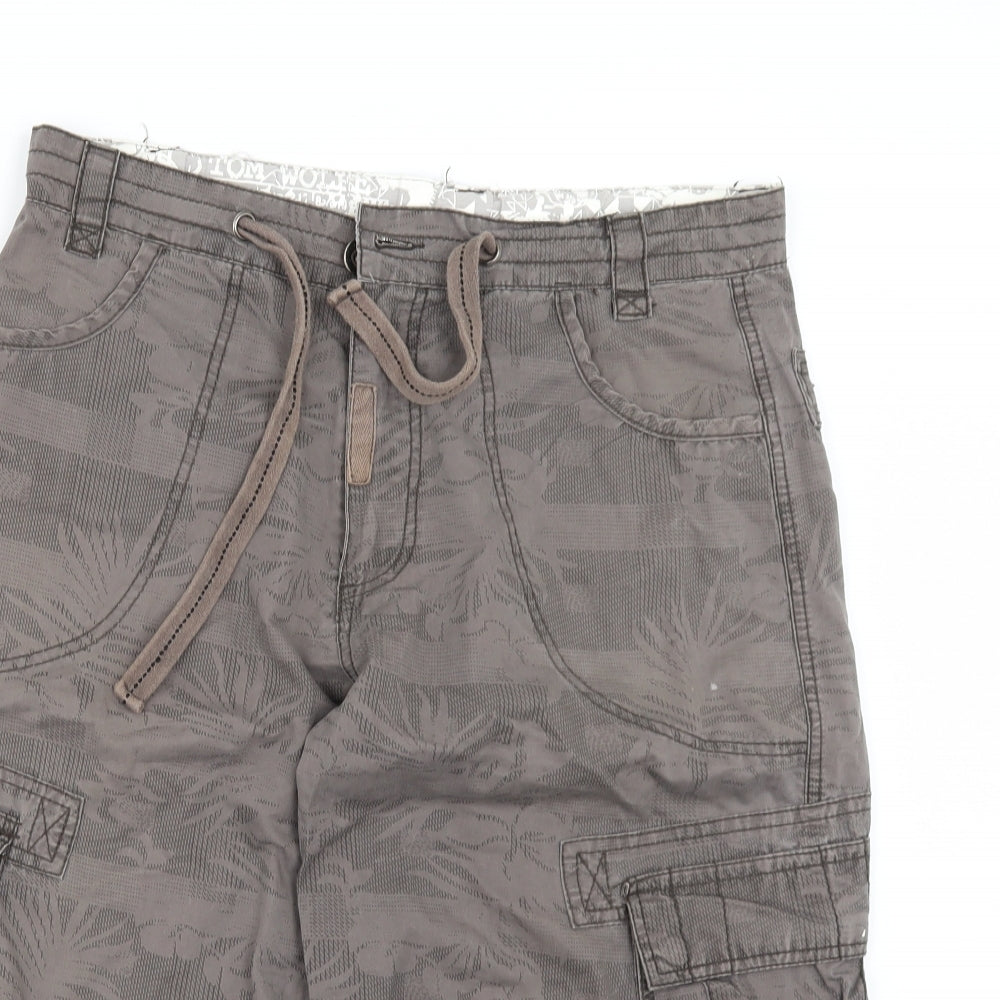 Tom Wolfe Mens Brown Floral  Chino Shorts Size 34 in