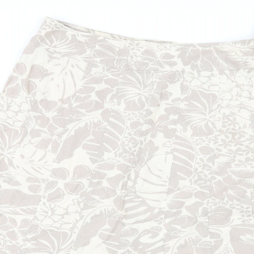 EWM Womens Beige Floral  A-Line Set Size 16