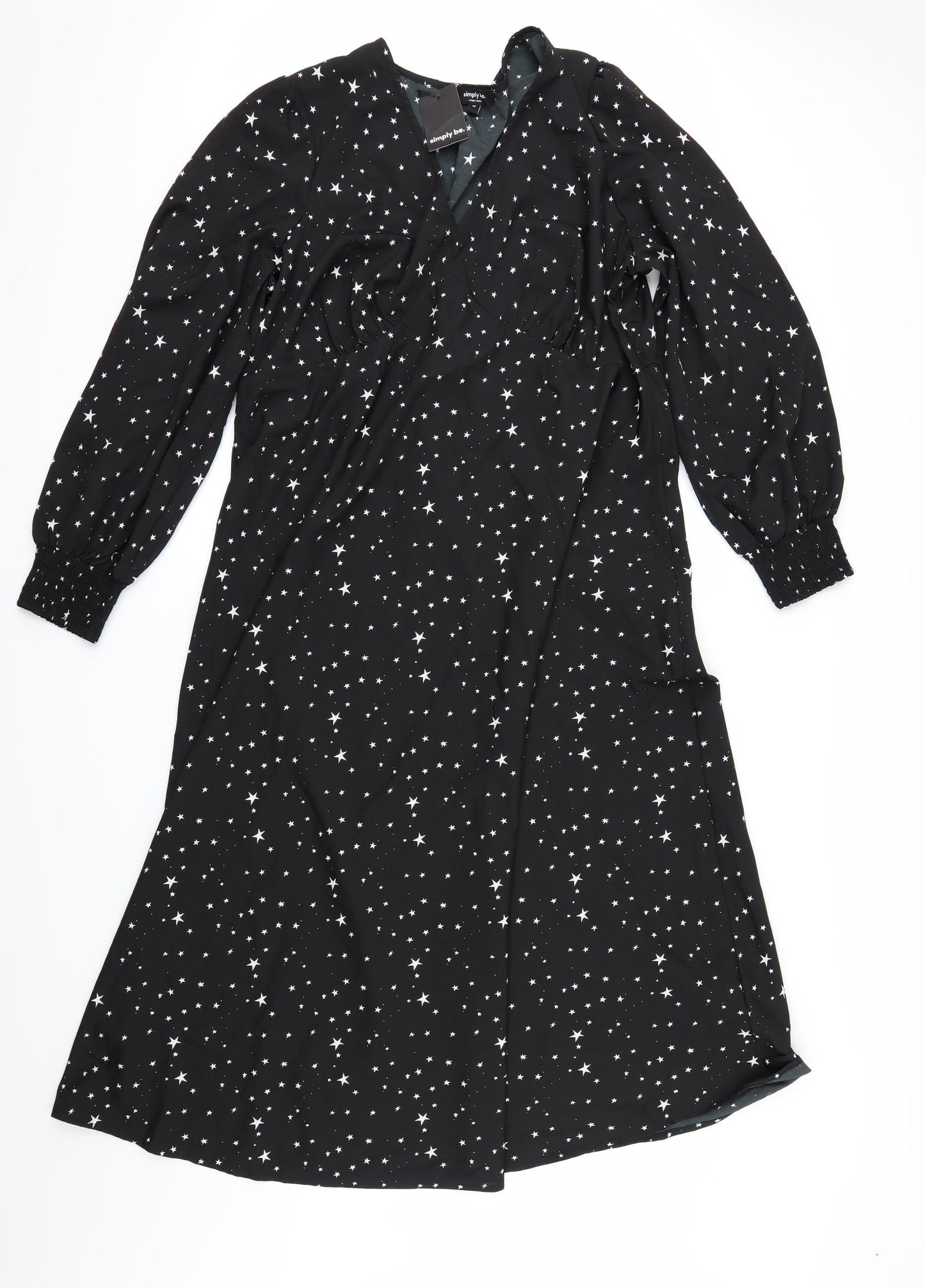 Simply Be Womens Black Geometric  A-Line  Size 20