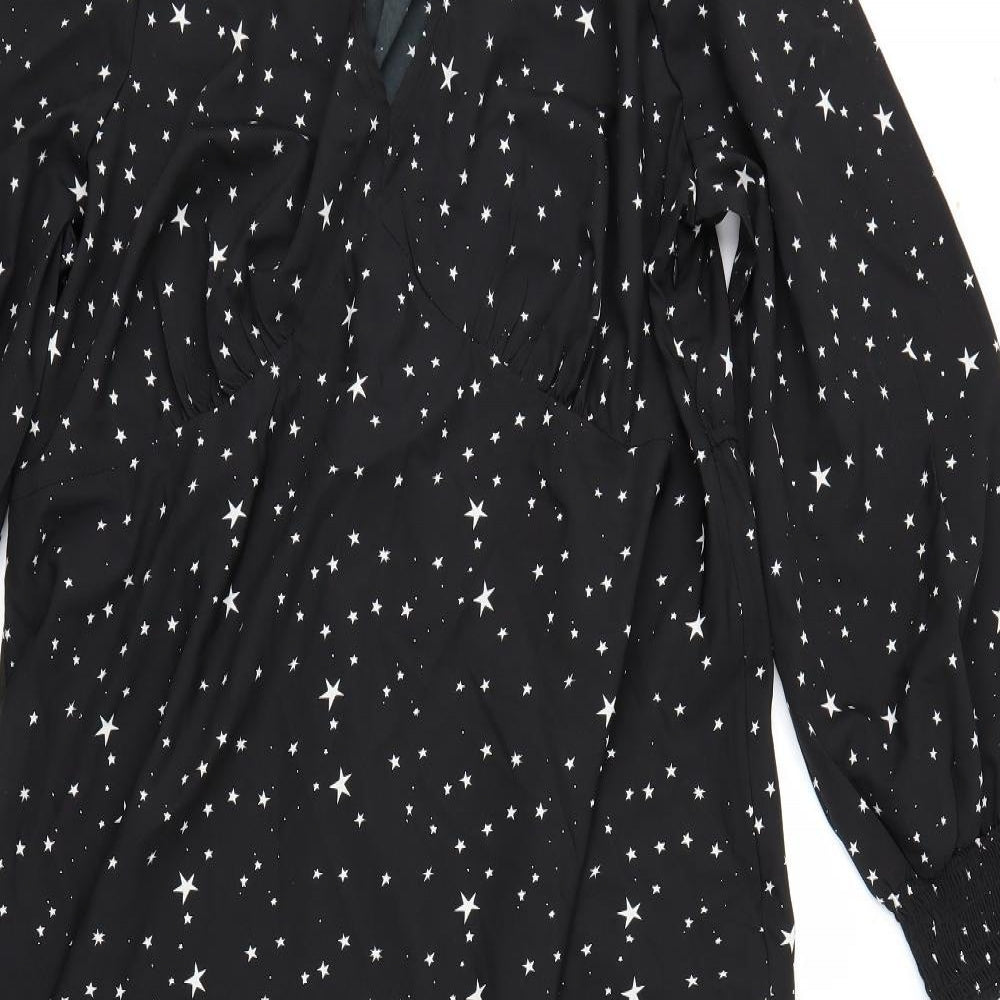 Simply Be Womens Black Geometric  A-Line  Size 20