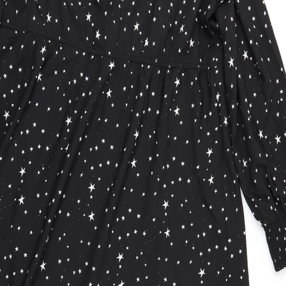 Simply Be Womens Black Geometric  A-Line  Size 20