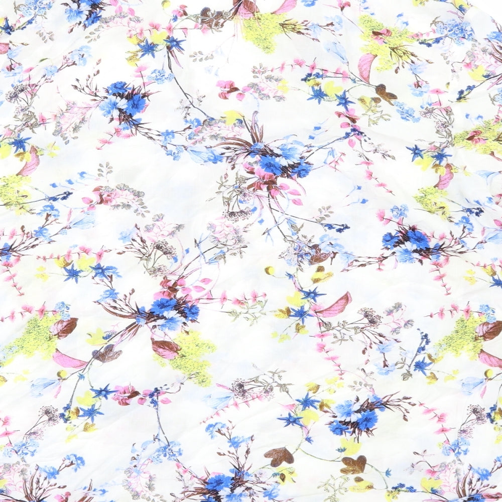 F&F Womens White Floral  Tunic Button-Up Size 22