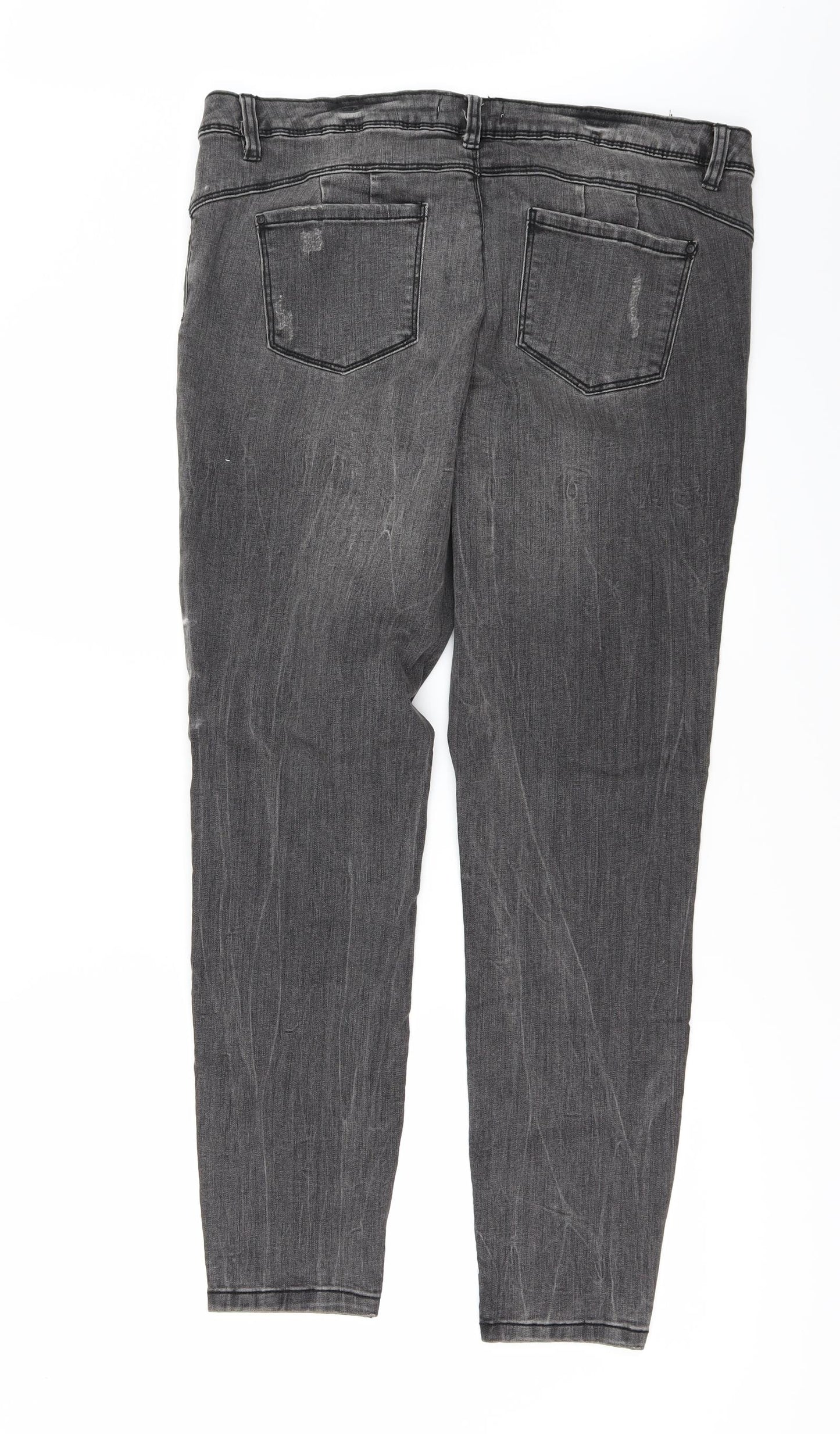 Denim & Co. Womens Black  Denim Skinny Jeans Size 18 L27 in