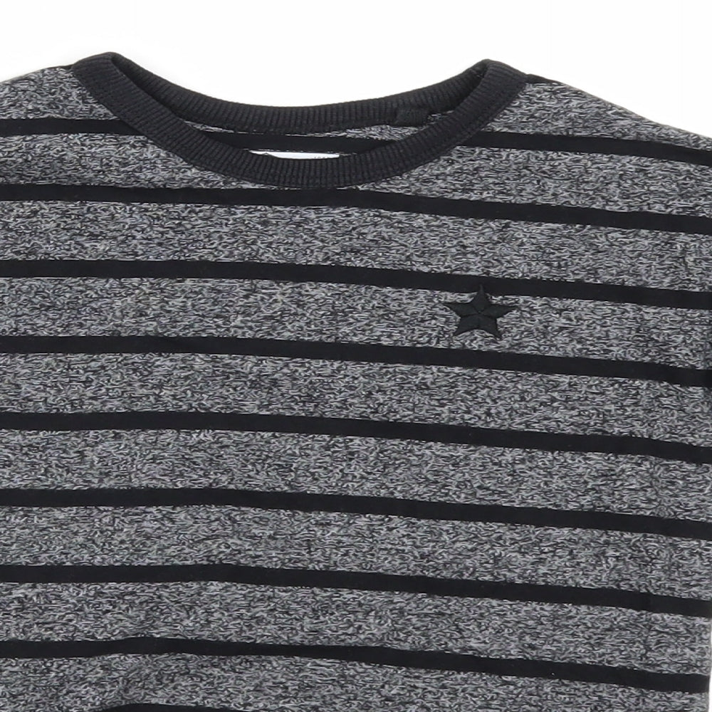 NEXT Boys Grey Striped  Basic T-Shirt Size 3-4 Years