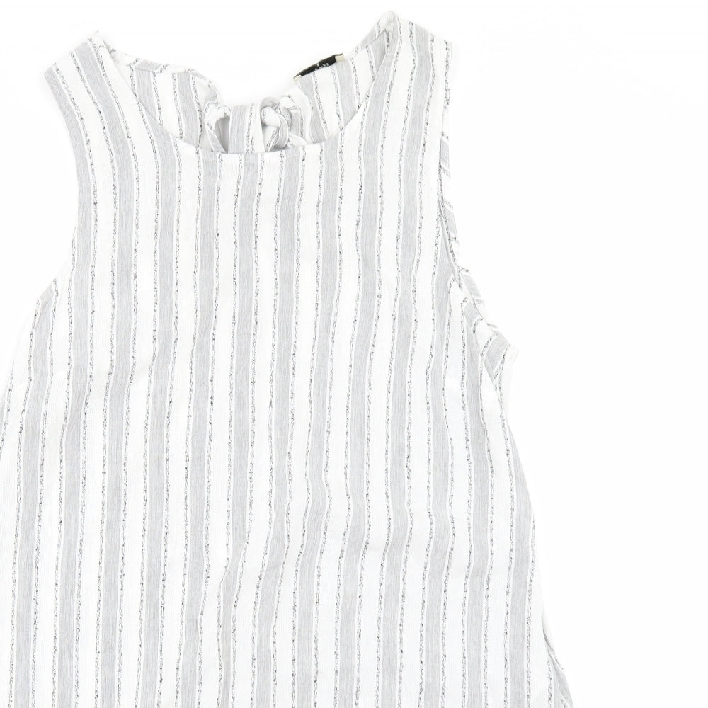 Matalan Womens Grey Striped  Basic T-Shirt Size 16