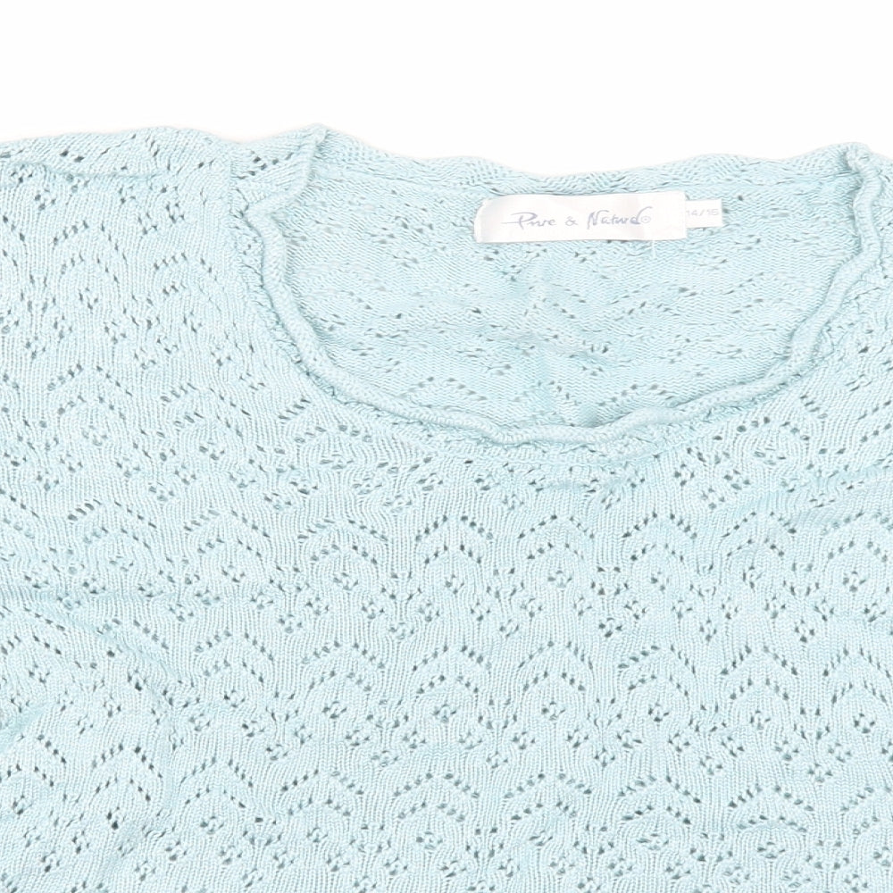 Pure & Natural Womens Green   Basic T-Shirt Size 16