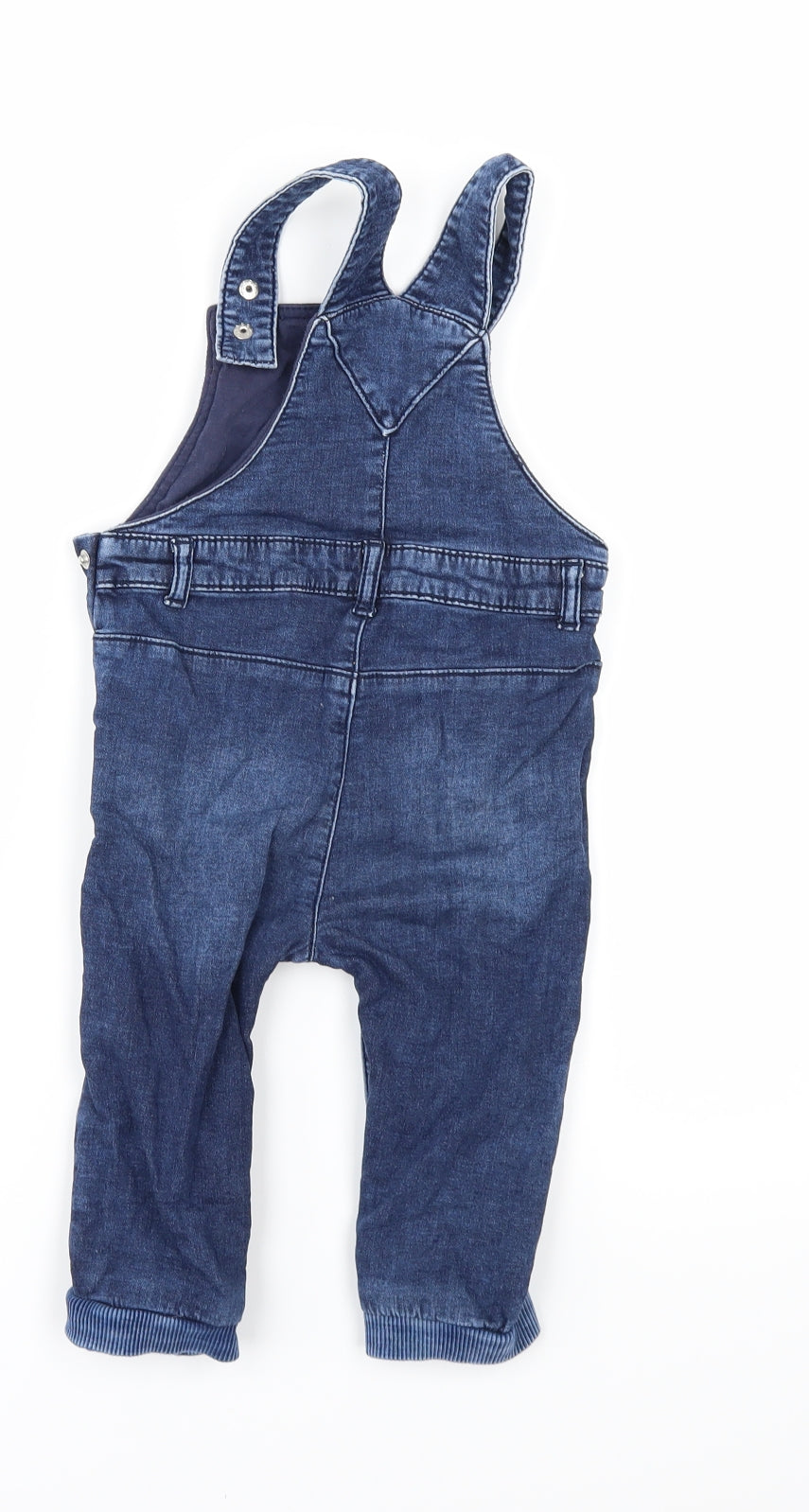 Blue Zoo Boys Blue  Denim Dungaree One-Piece Size 9-12 Months