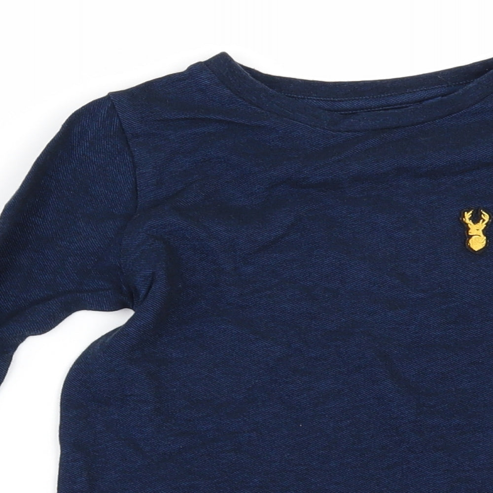 NEXT Boys Blue Herringbone  Basic T-Shirt Size 4 Years